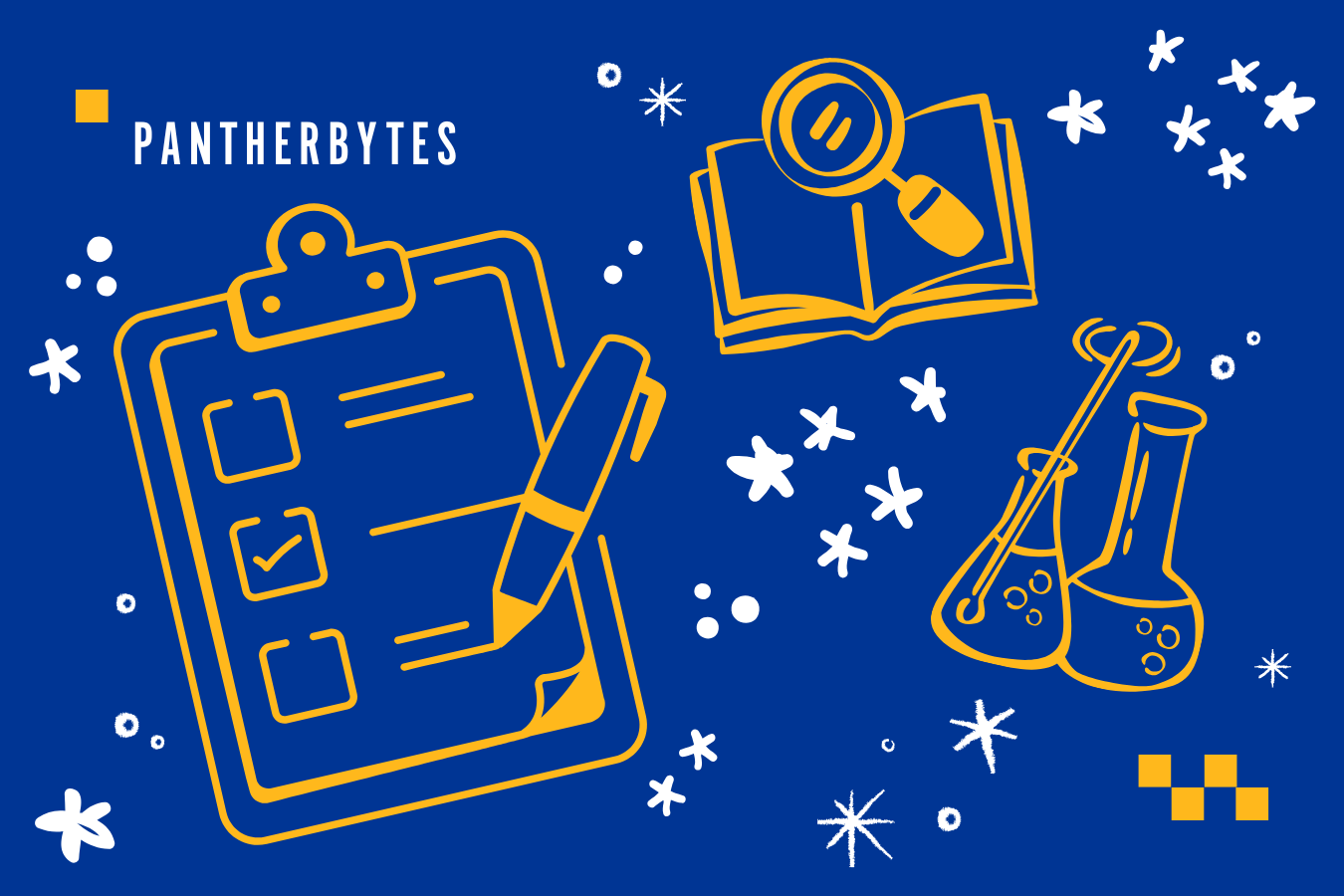 Survey and research decor in doodle style