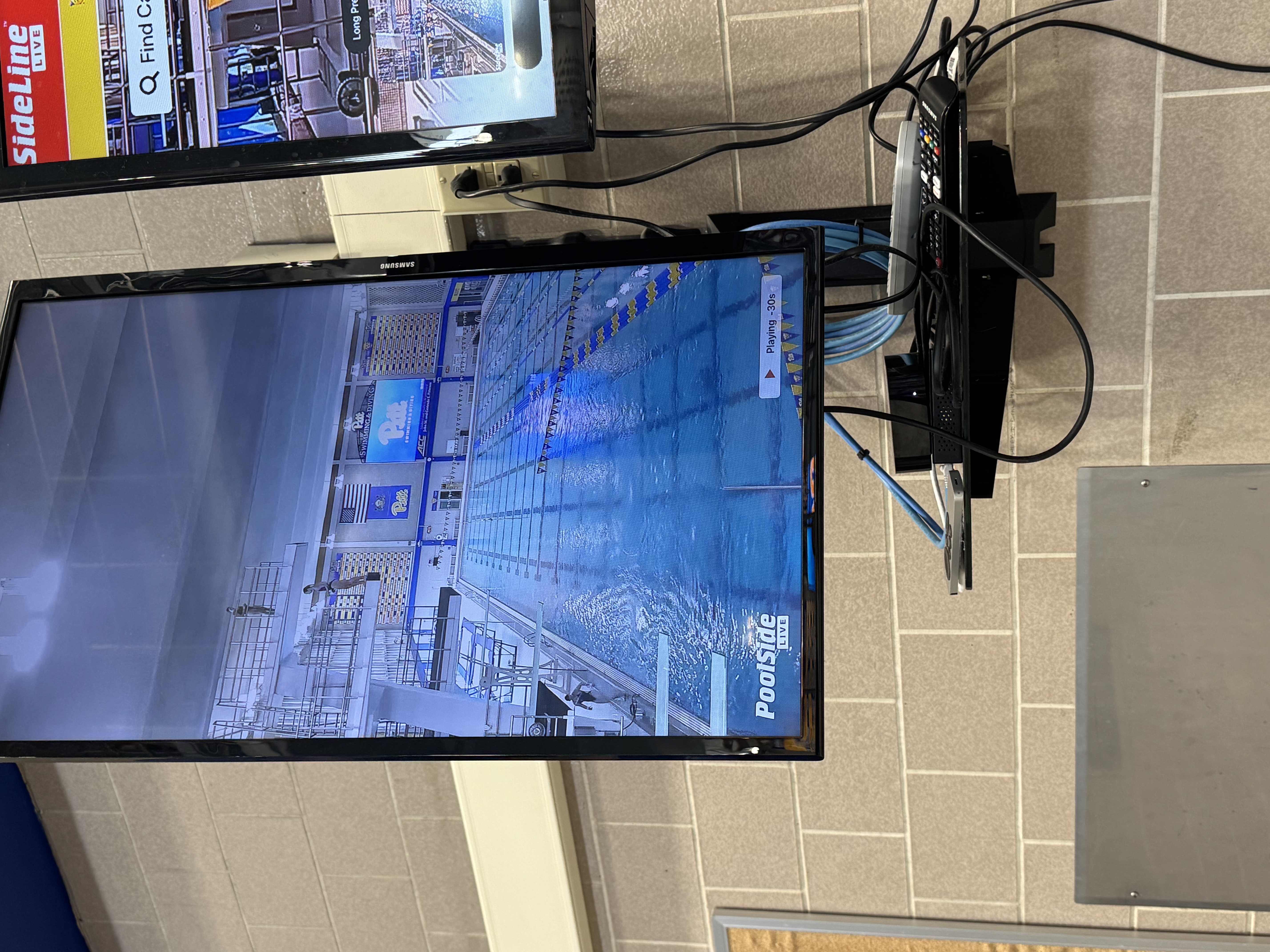 television screen with diving display